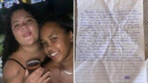 Carta foi encontrada pela mãe de uma das jovens — Foto: Redes sociais