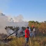 Combate a incêndio de grandes proporções em Área de Preservação Permanente próxima à comunidade Muriçoca