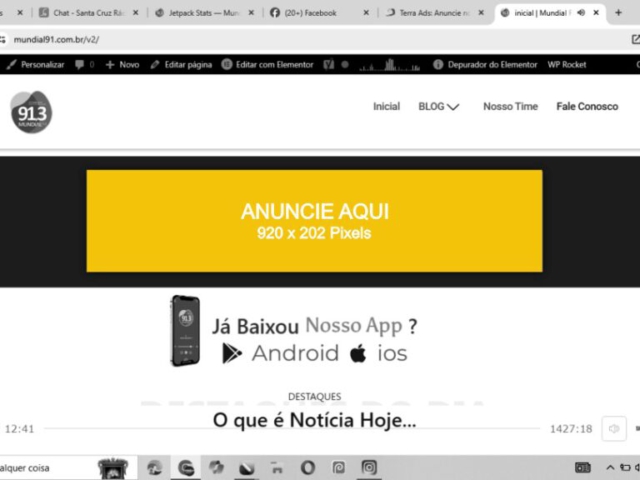 Disponível de forma randômica na página inicial