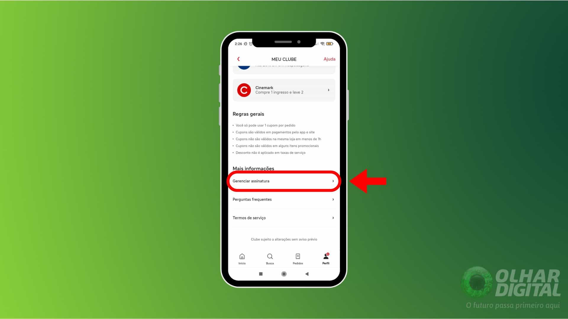 Tutorial de cancelamento do Clube iFood