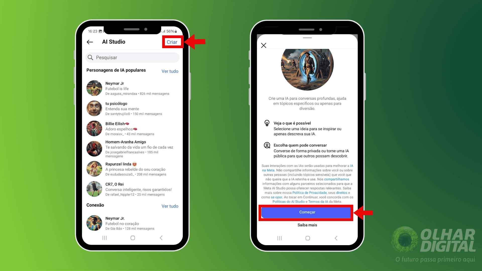 Terceiro passo para criar uma IA pelo Meta AI Studio