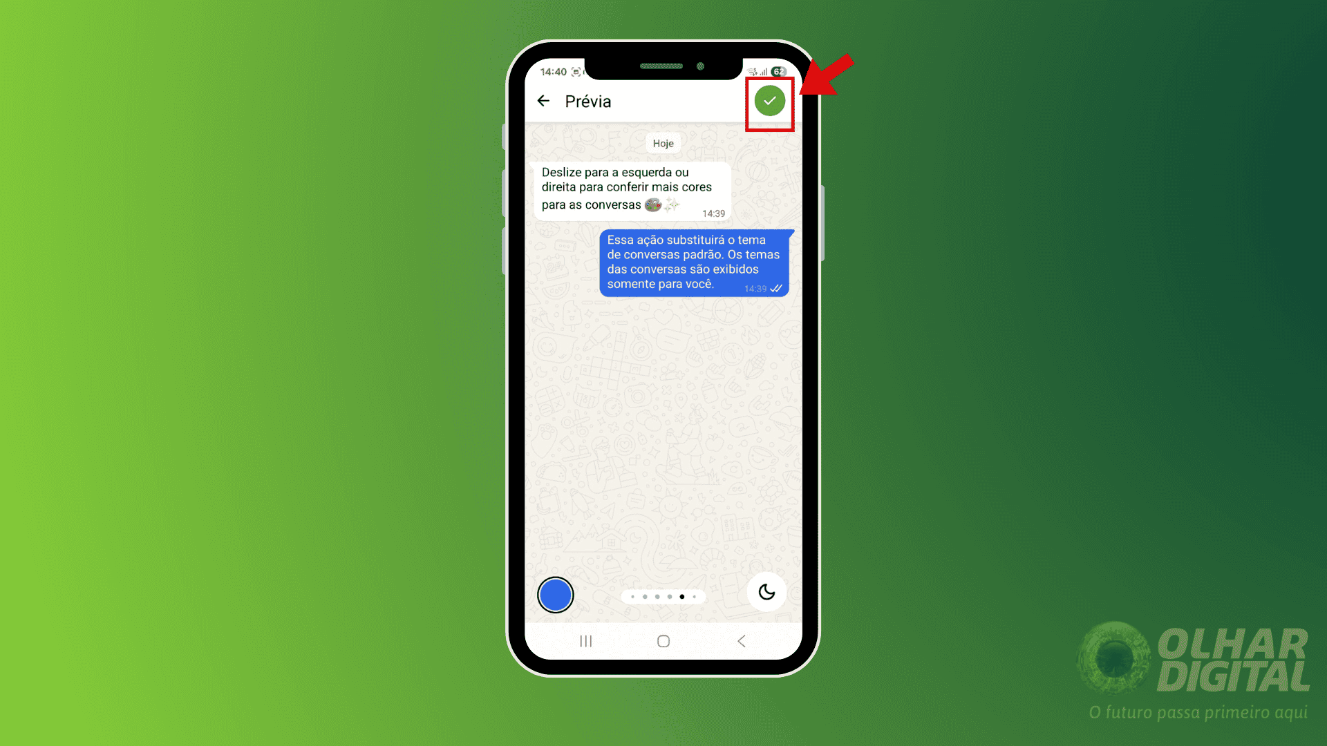 Passo 4 para mudar a cor e o papel de parede do chat no WhatsApp